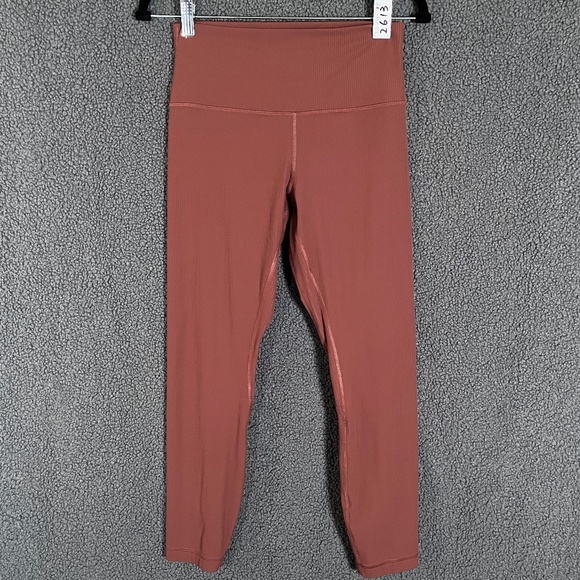 Lululemon Align Ribbed High Rise Leggings Pants - Women's Size 6 - Roasted Brown - Picture 3 of 10